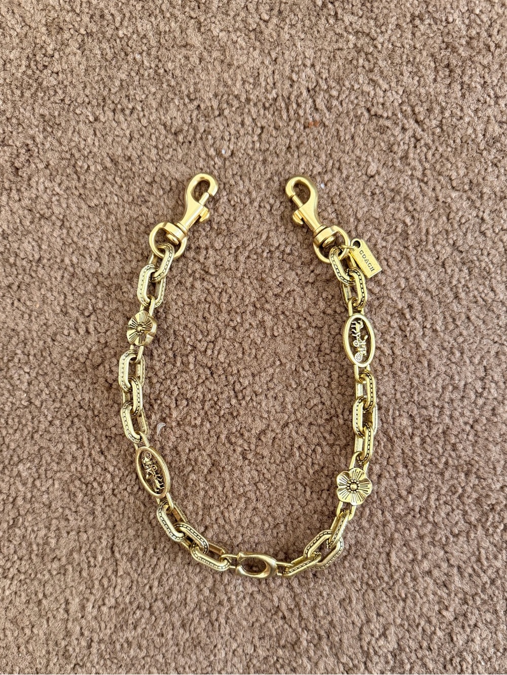 Coach bag charm key fob